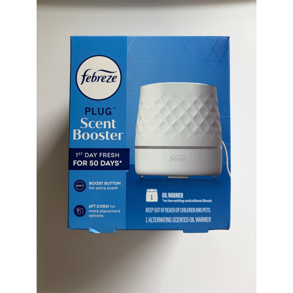 Febreze Plug Scent Booster Electric Oil Warmer White with 6ft Cord New